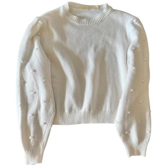 Levi’s White Pom Sleeve Sweater – Size M - Picture 1 of 4